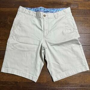 Tommy Bahama Men's White Boracay Chino Shorts Size 33 Cotton Tencel Stretch